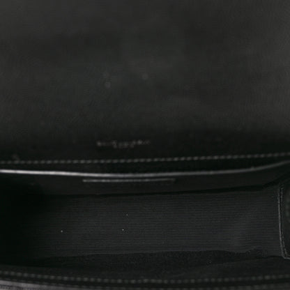Saint Laurent Grain De Poudre Textured Mixed Matelasse Triquilt Medium Monogram Satchel Black 5 of 8