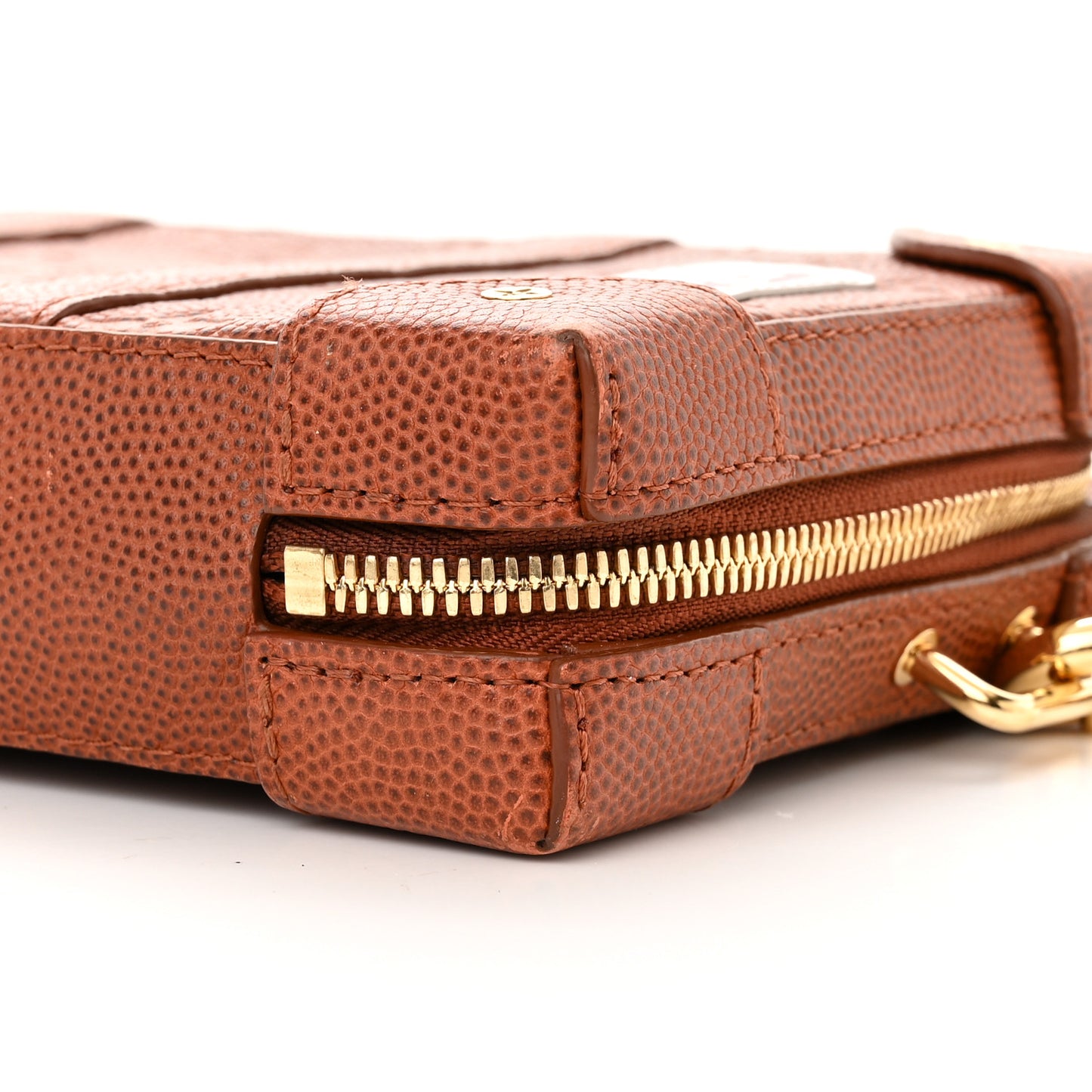 X NBA Monogram Embossed Ball Grain Cowhide Soft Trunk Wallet Brown