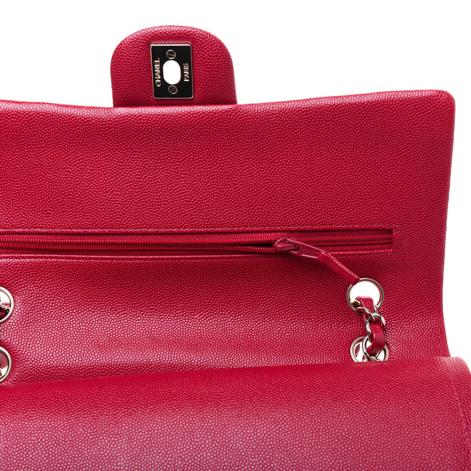 Chanel Caviar Quilted Medium Double Flap Red 10 of 14