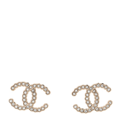 Chanel Crystal CC Earrings Gold 1 of 5