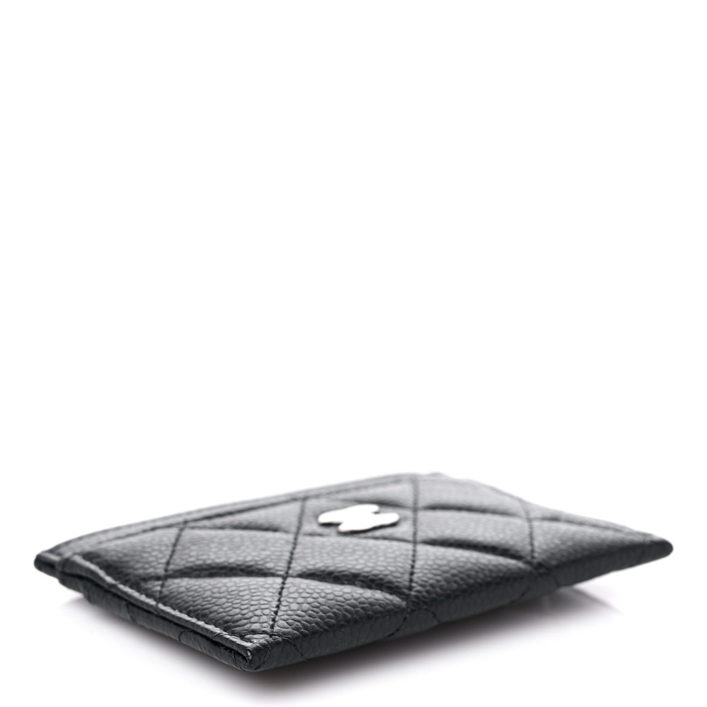 Caviar Quilted Card Holder Black