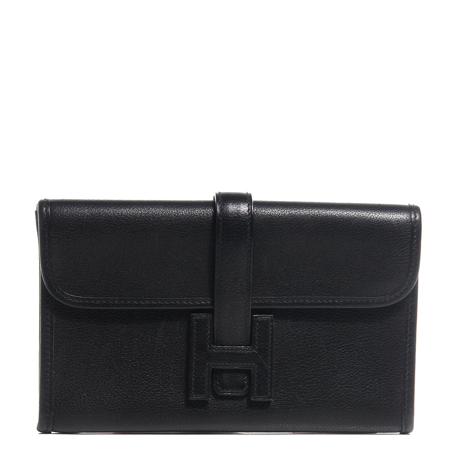 Hermes Evergrain Mini Jige Clutch Black 1 of 8