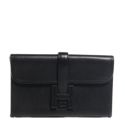 Hermes Evergrain Mini Jige Clutch Black 1 of 8