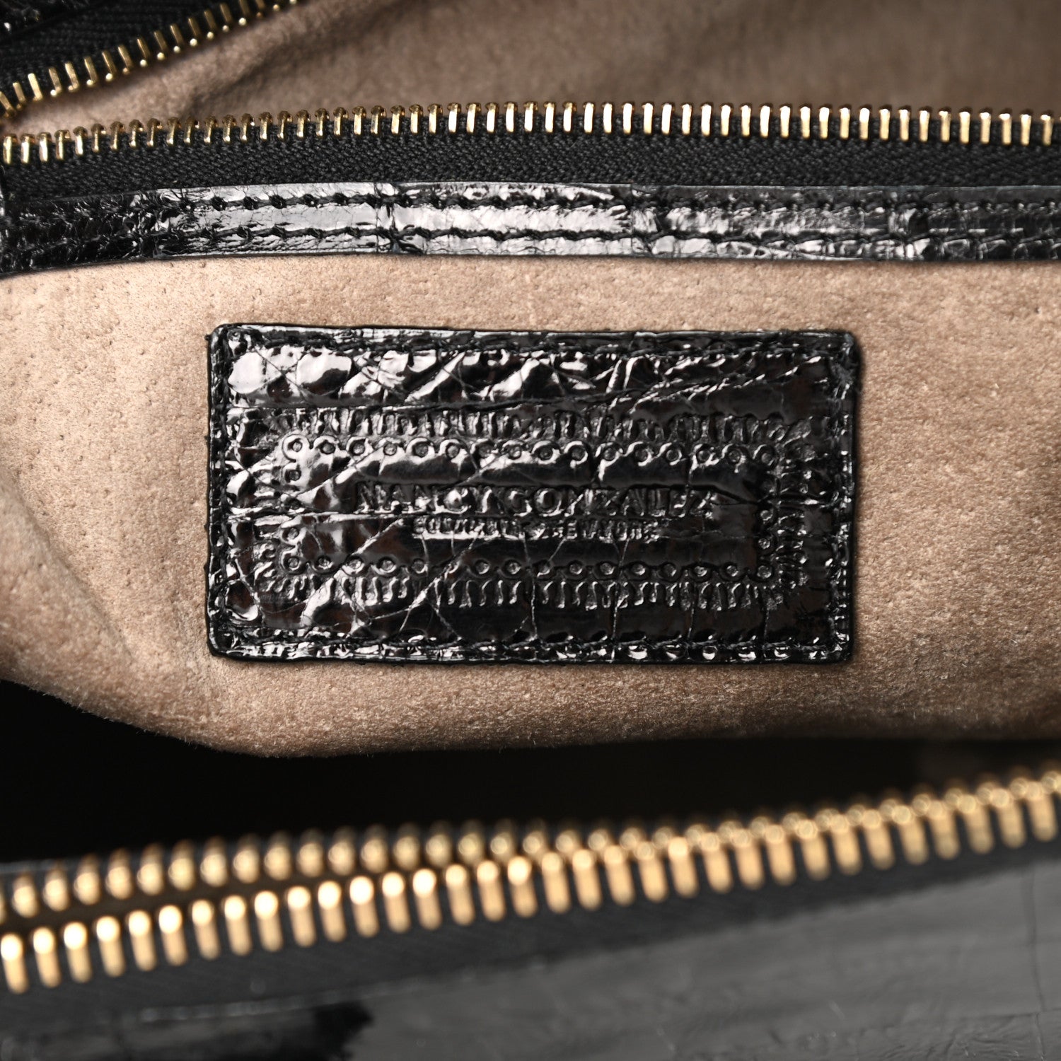 Nancy Gonzalez Crocodile Top Handle Satchel Black 6 of 10