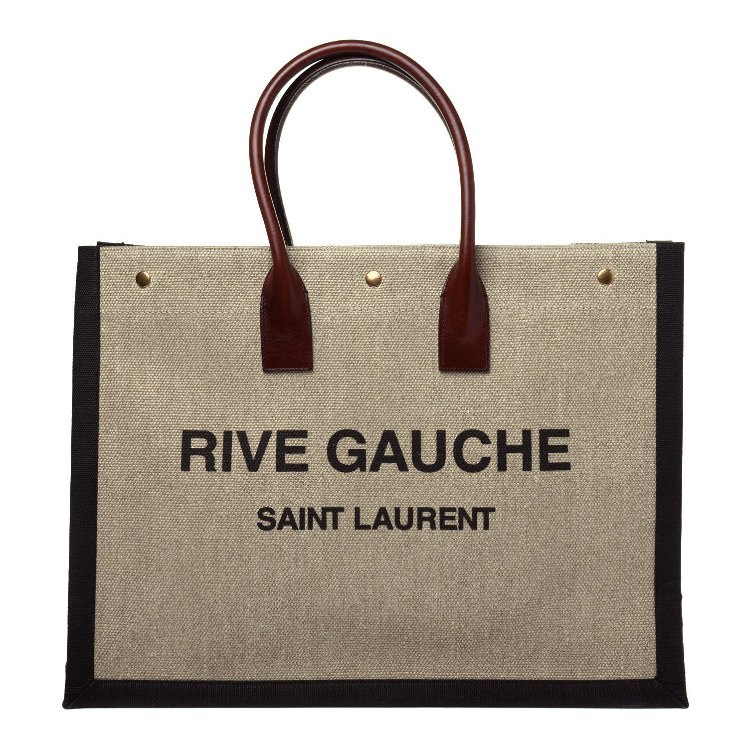 Saint Laurent Linen Calfskin Rive Gauche Tote Natural 1 of 11