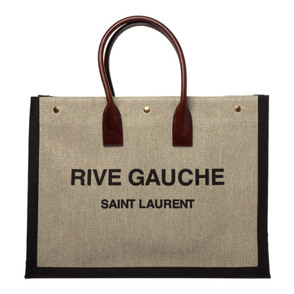 Saint Laurent Linen Calfskin Rive Gauche Tote Natural 1 of 11