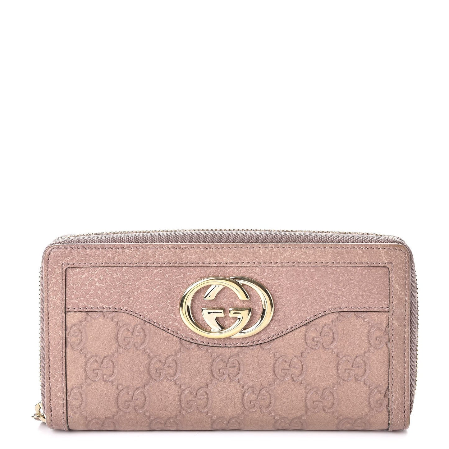 Guccissima Sukey Zip Around Wallet Dusty Rose