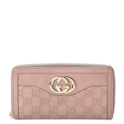 Gucci Guccissima Sukey Zip Around Wallet Dusty Rose 1 of 8