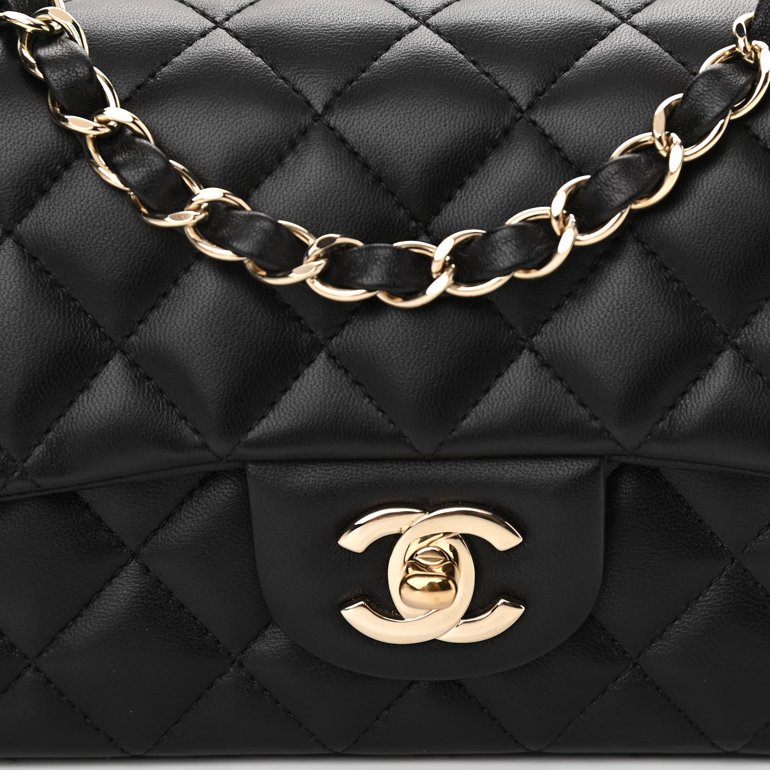 Chanel Lambskin Quilted Mini Rectangular Flap Black 8 of 11