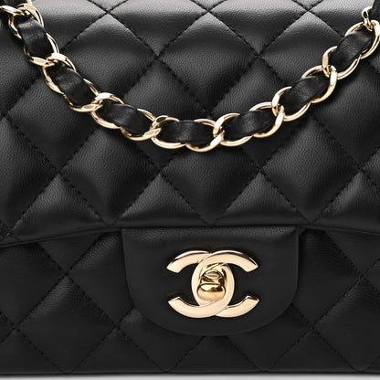 Chanel Lambskin Quilted Mini Rectangular Flap Black 8 of 11