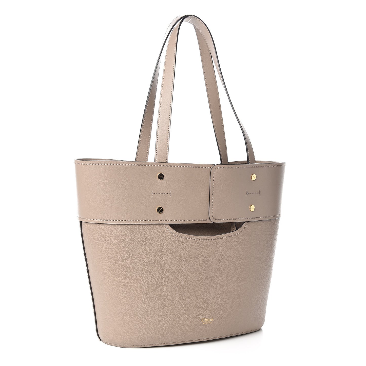 Smooth Grained Calfskin Small Aby Tote Motty Grey