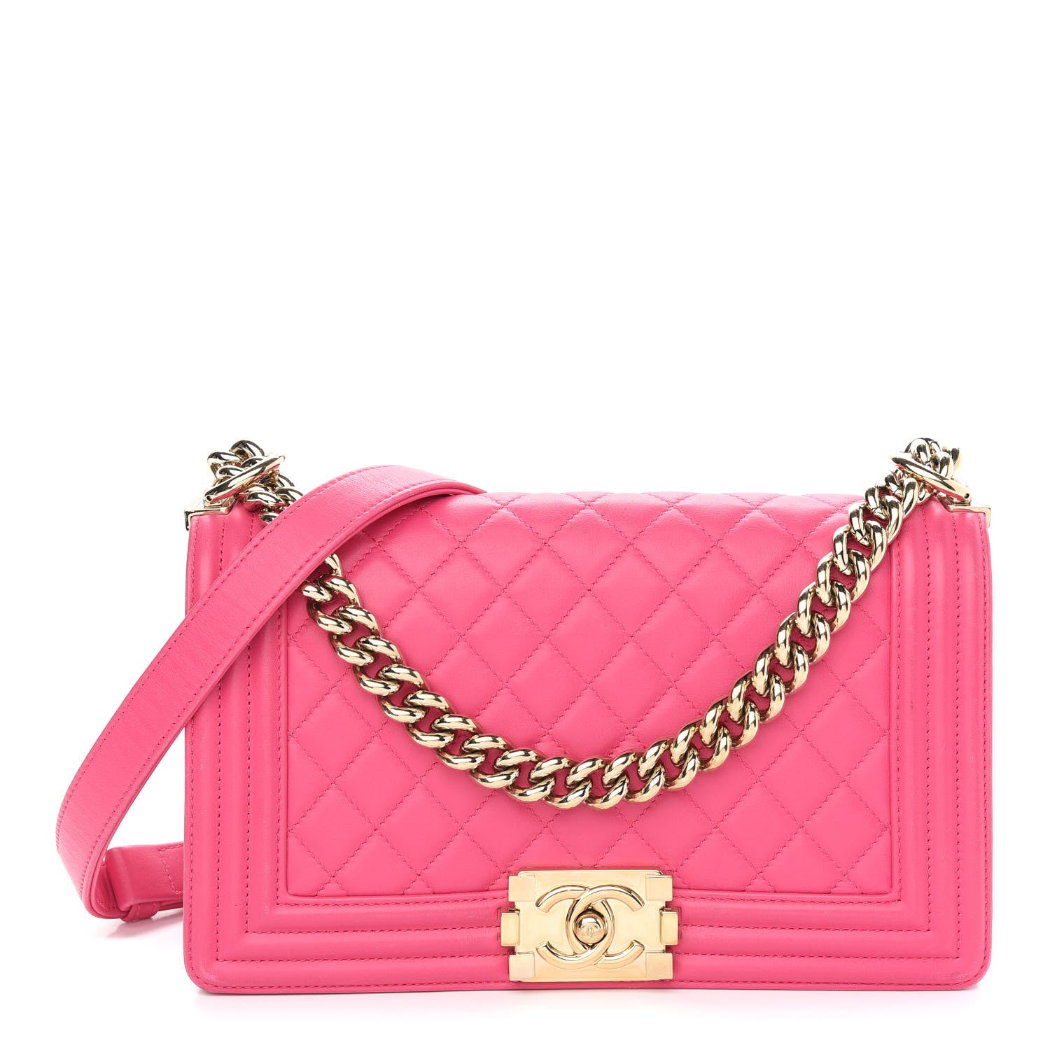 Chanel Lambskin Quilted Medium Boy Flap Pink 1 of 12