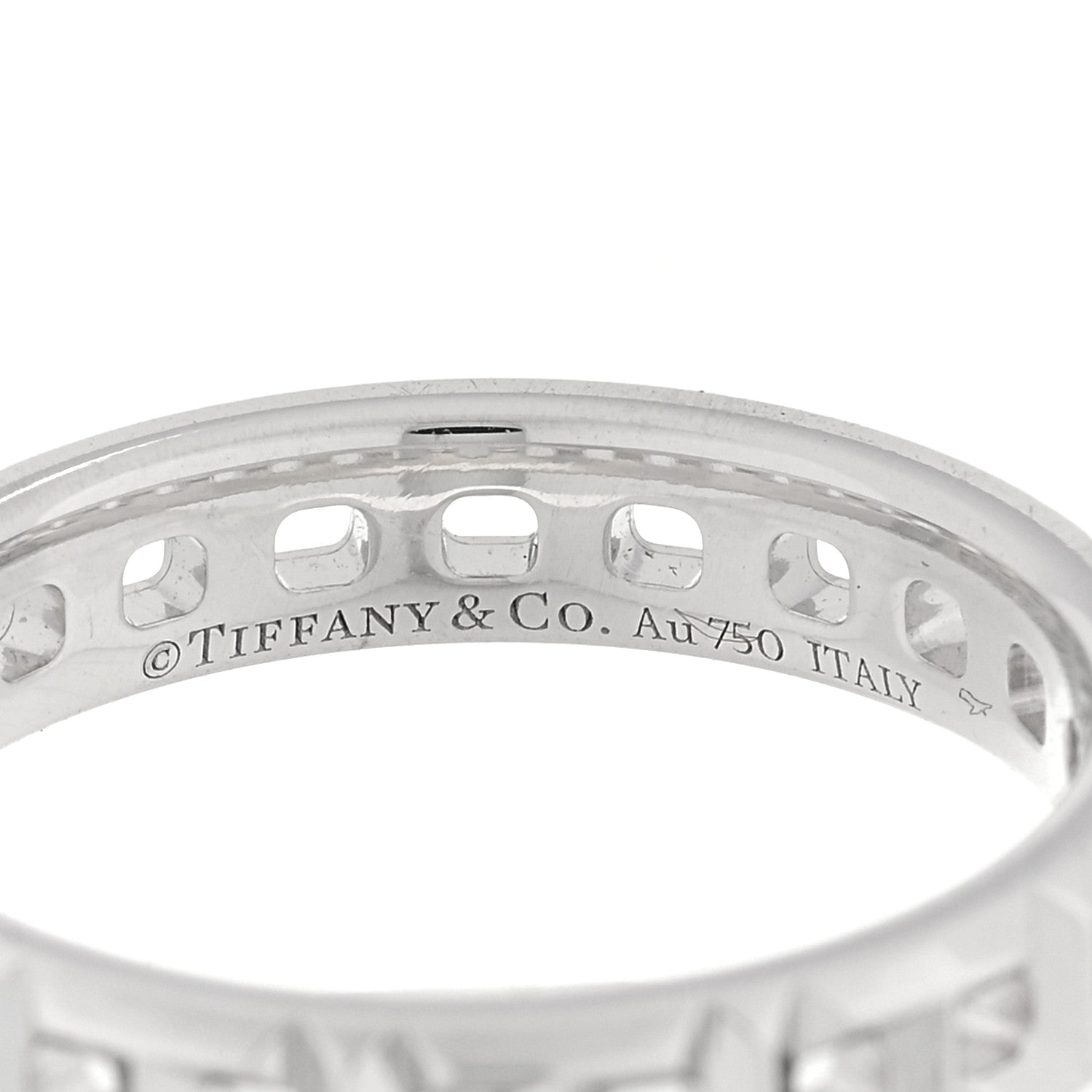 Tiffany 18K White Gold T True Narrow Band Ring 48 4.5 4 of 5