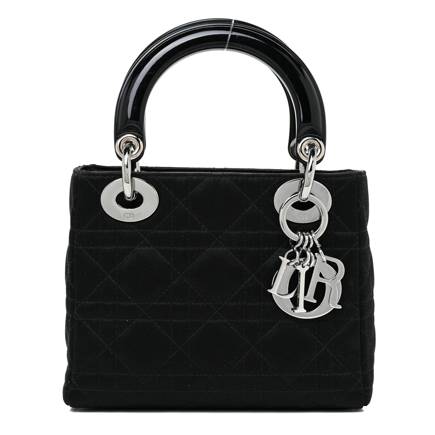 Satin Patent Cannage Mini Lady Dior Black