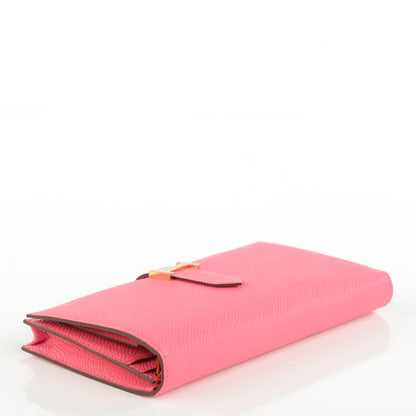 Hermes Epsom Bearn Gusset Wallet Rose Azalee 4 of 11