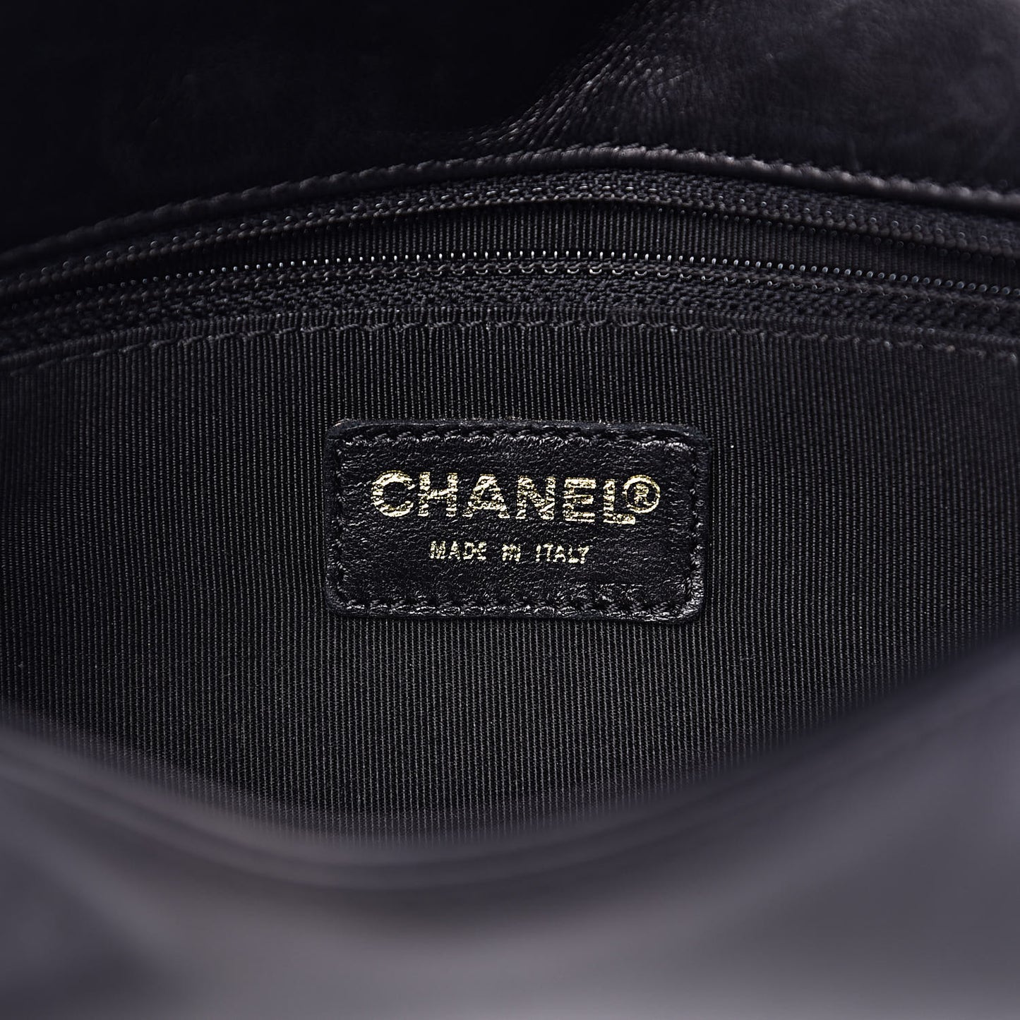 Lambskin Quilted CC Chocolate Bar Flap Black