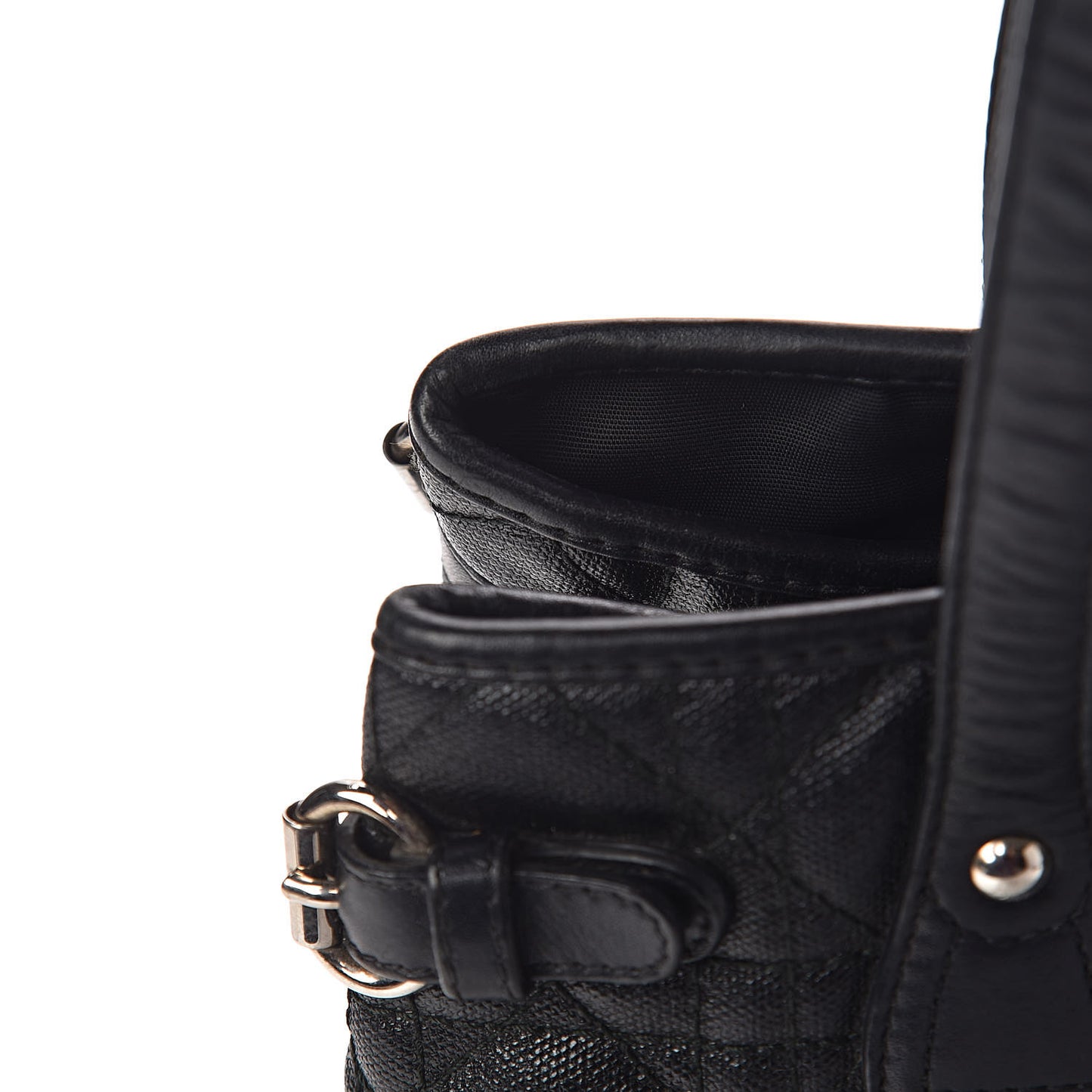 Coated Canvas Cannage Medium Panarea Tote Black