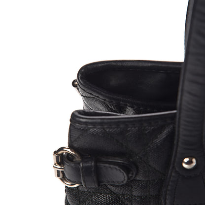 Christian Dior Coated Canvas Cannage Medium Panarea Tote Black 17 of 19
