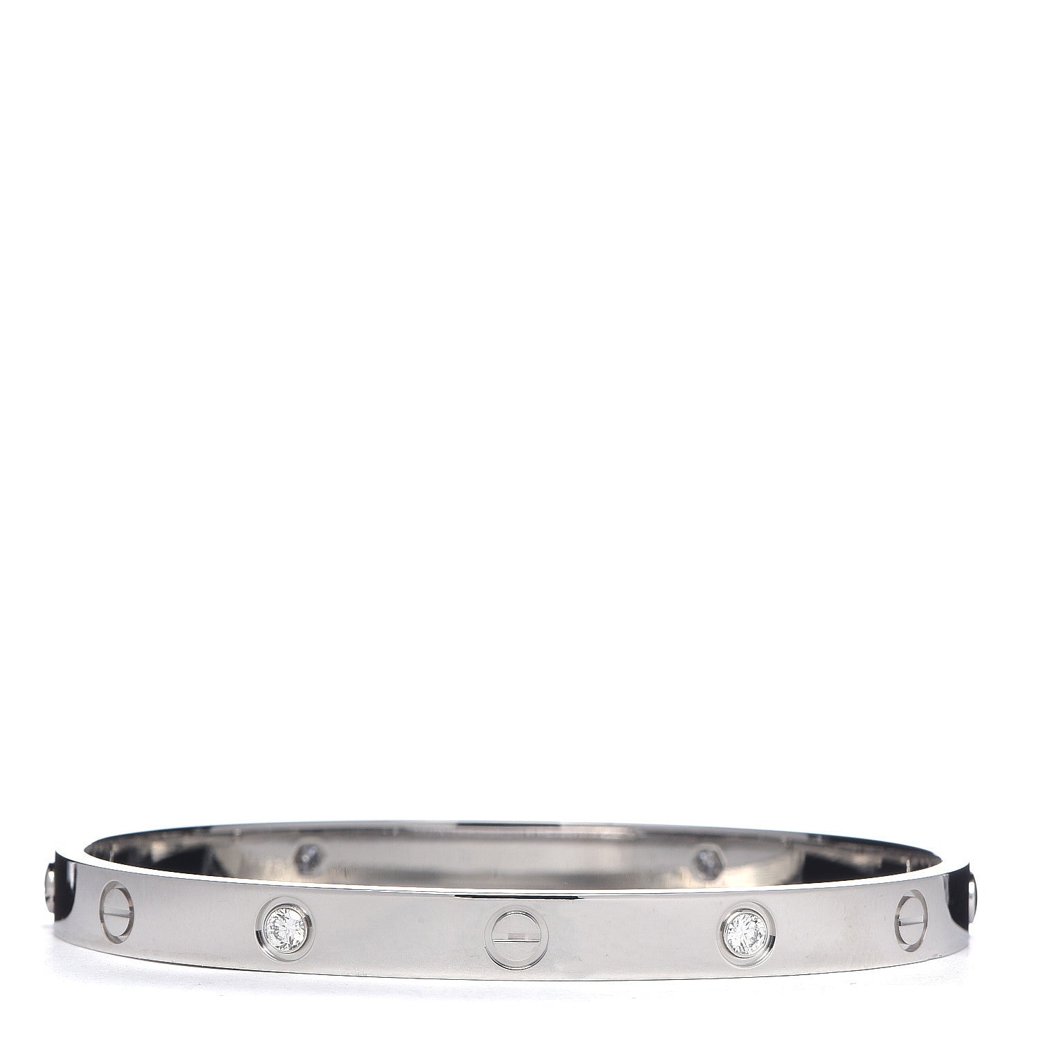 Cartier 18K White Gold 4 Diamond LOVE Bracelet 19 3 of 7