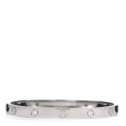 Cartier 18K White Gold 4 Diamond LOVE Bracelet 19 3 of 7