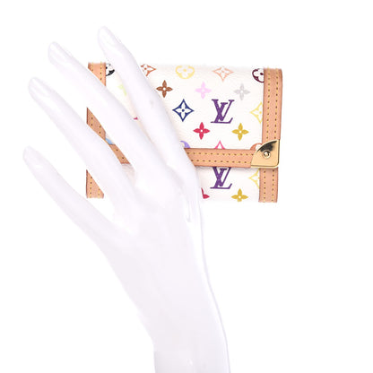 Louis Vuitton Monogram Multicolor Porte-Monnaie Plat Coin Purse White 2 of 10