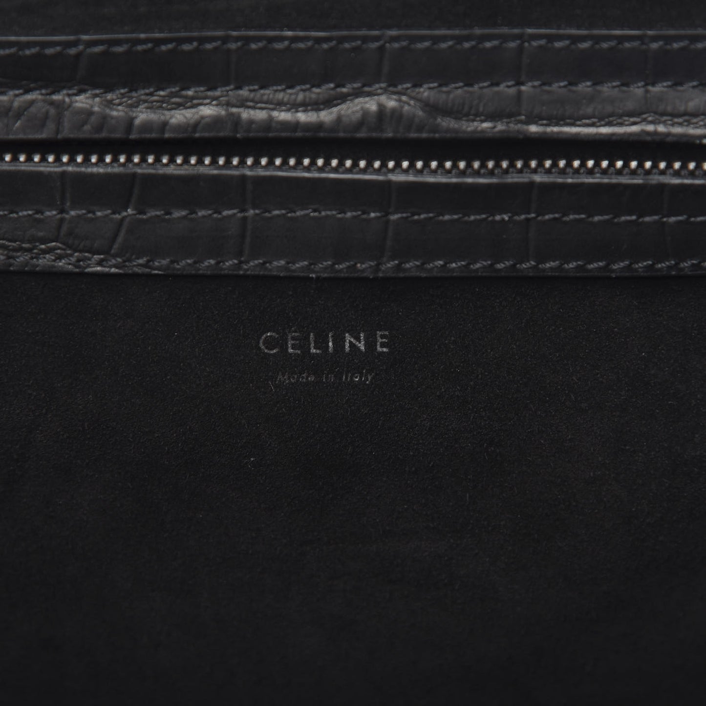 Crocodile Embossed Calfskin Medium Phantom Luggage Black
