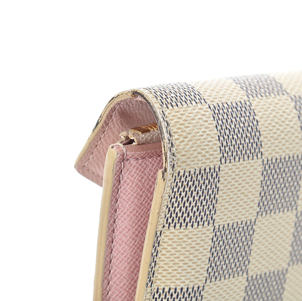Louis Vuitton Damier Azur Victorine Wallet Rose Ballerine 10 of 15