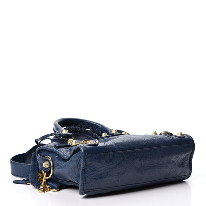 Balenciaga Agneau Giant 12 Gold Hardware Mini City Bleu Mineral 3 of 9