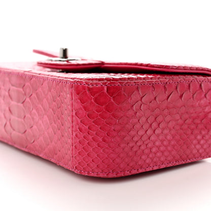 Chanel Snakeskin Mini Rectangular Flap Dark Pink 10 of 13