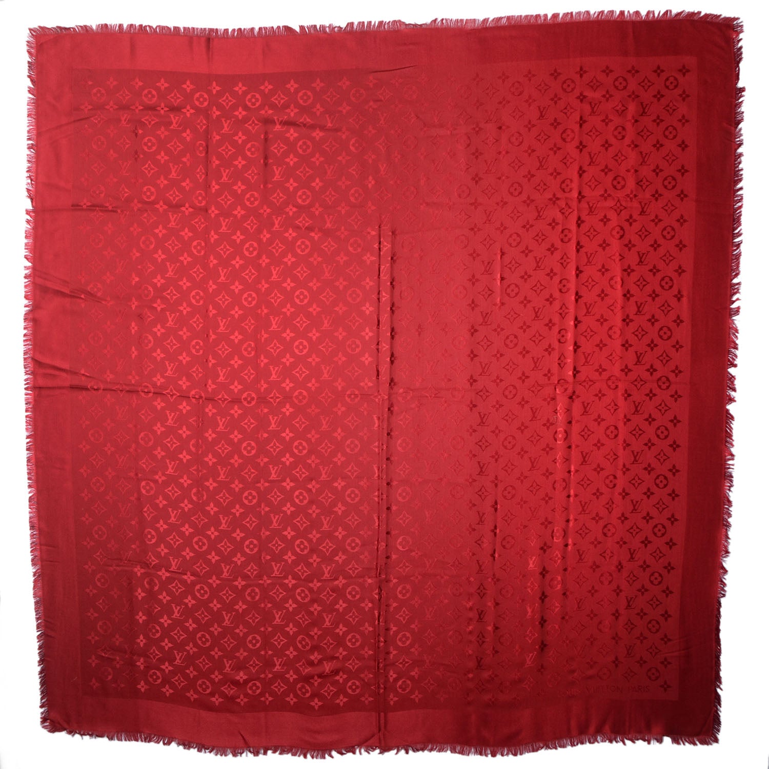 Louis Vuitton Silk Wool Monogram Shawl Pomme D'Amour 3 of 5