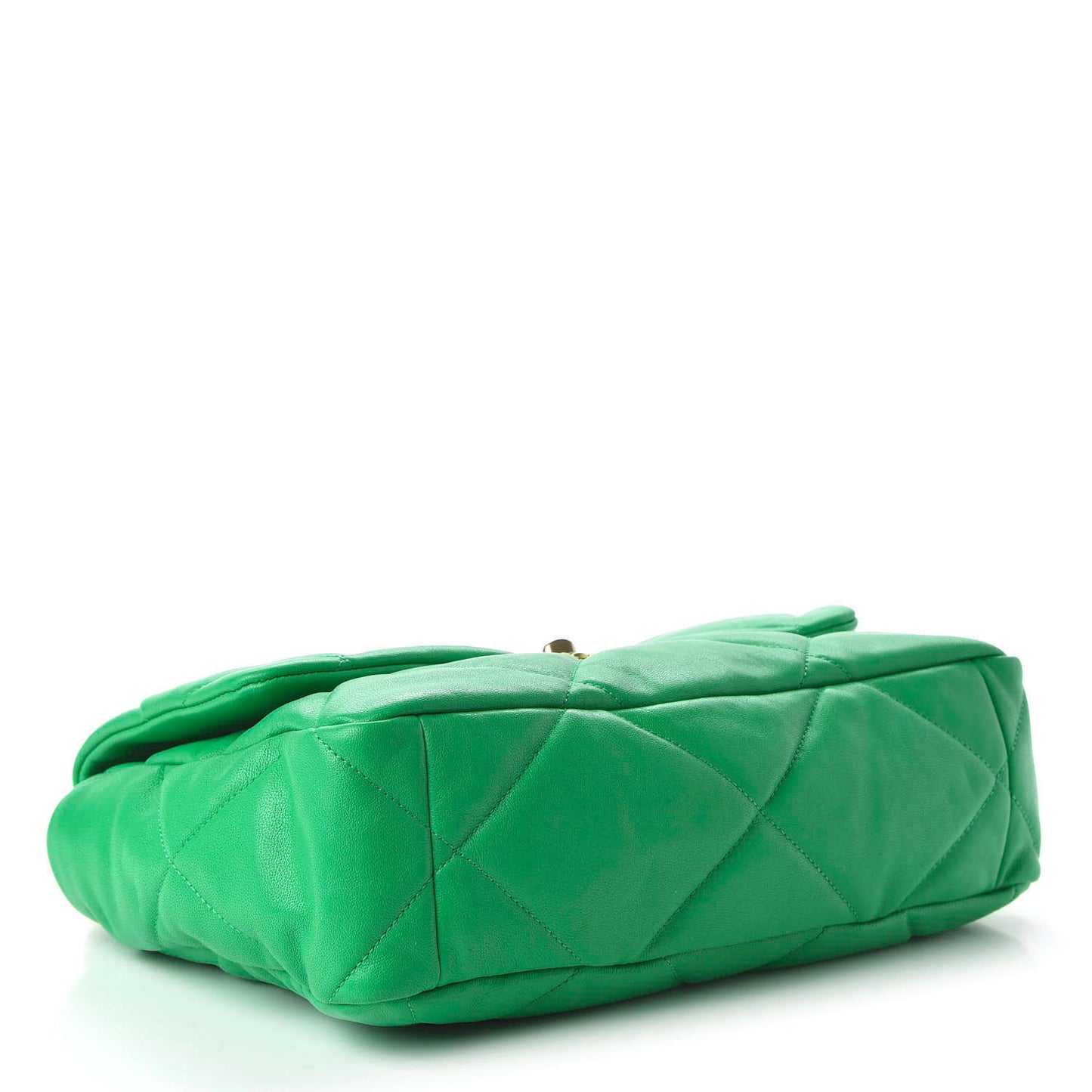 Goatskin Quilted Large 19 Flap Green