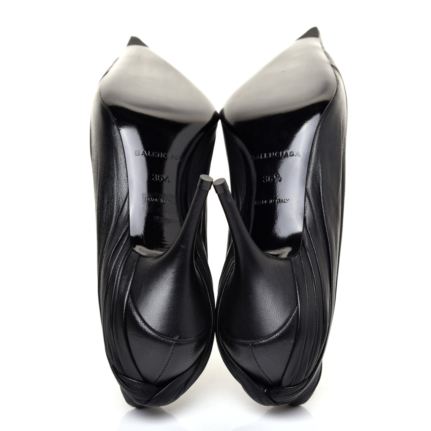 Balenciaga Lambskin Knife Pointed Pumps 36.5 Black 5 of 8