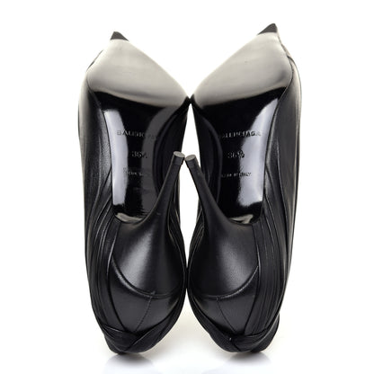 Balenciaga Lambskin Knife Pointed Pumps 36.5 Black 5 of 8