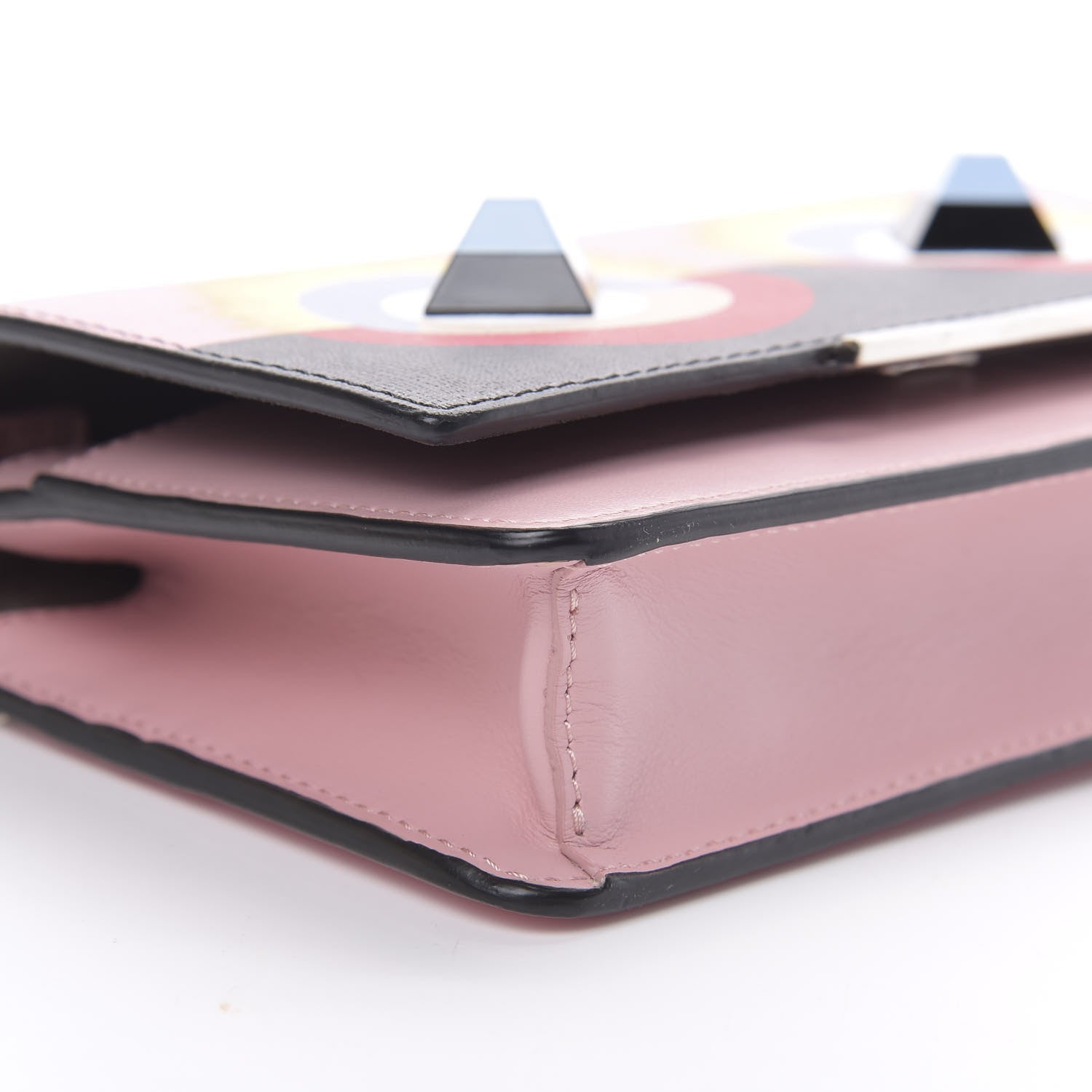 Fendi Vitello Elite Century Hypnoteyes Studded Tube Wallet On Chain Bubblegum Multicolor 10 of 12