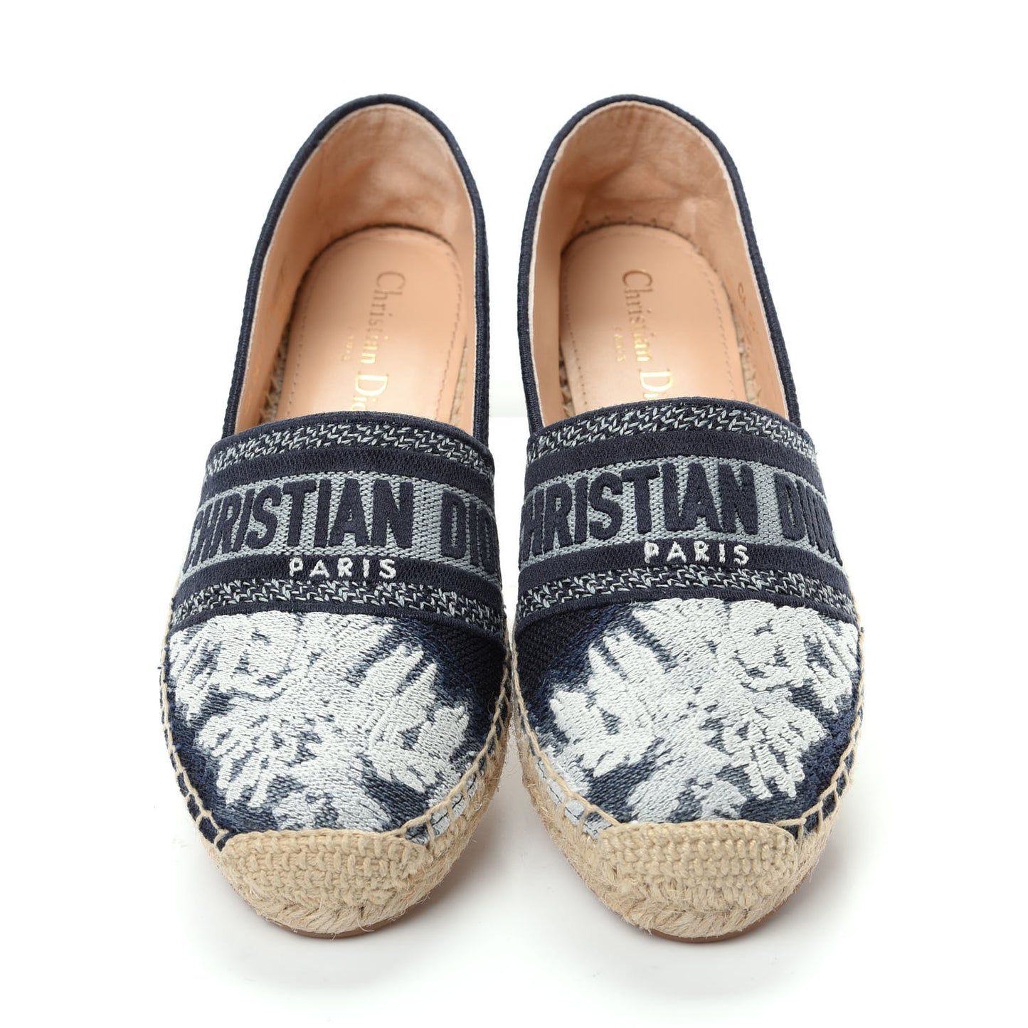 Canvas Tie and Dior Embroidered Granville 15mm Espadrilles 37.5 Denim