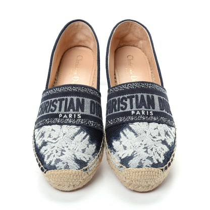 Christian Dior Canvas Tie and Dior Embroidered Granville 15mm Espadrilles 37.5 Denim 5 of 11