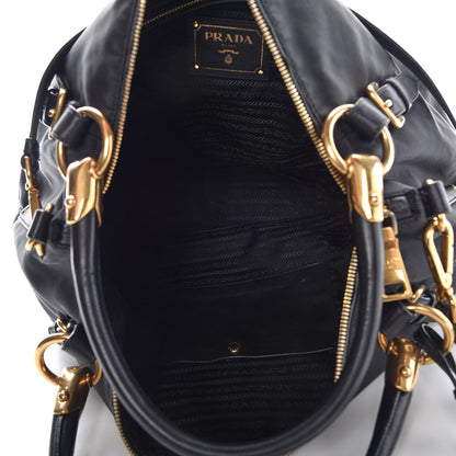 Prada Tessuto Nylon Nappa Shoulder Bag Black 6 of 12
