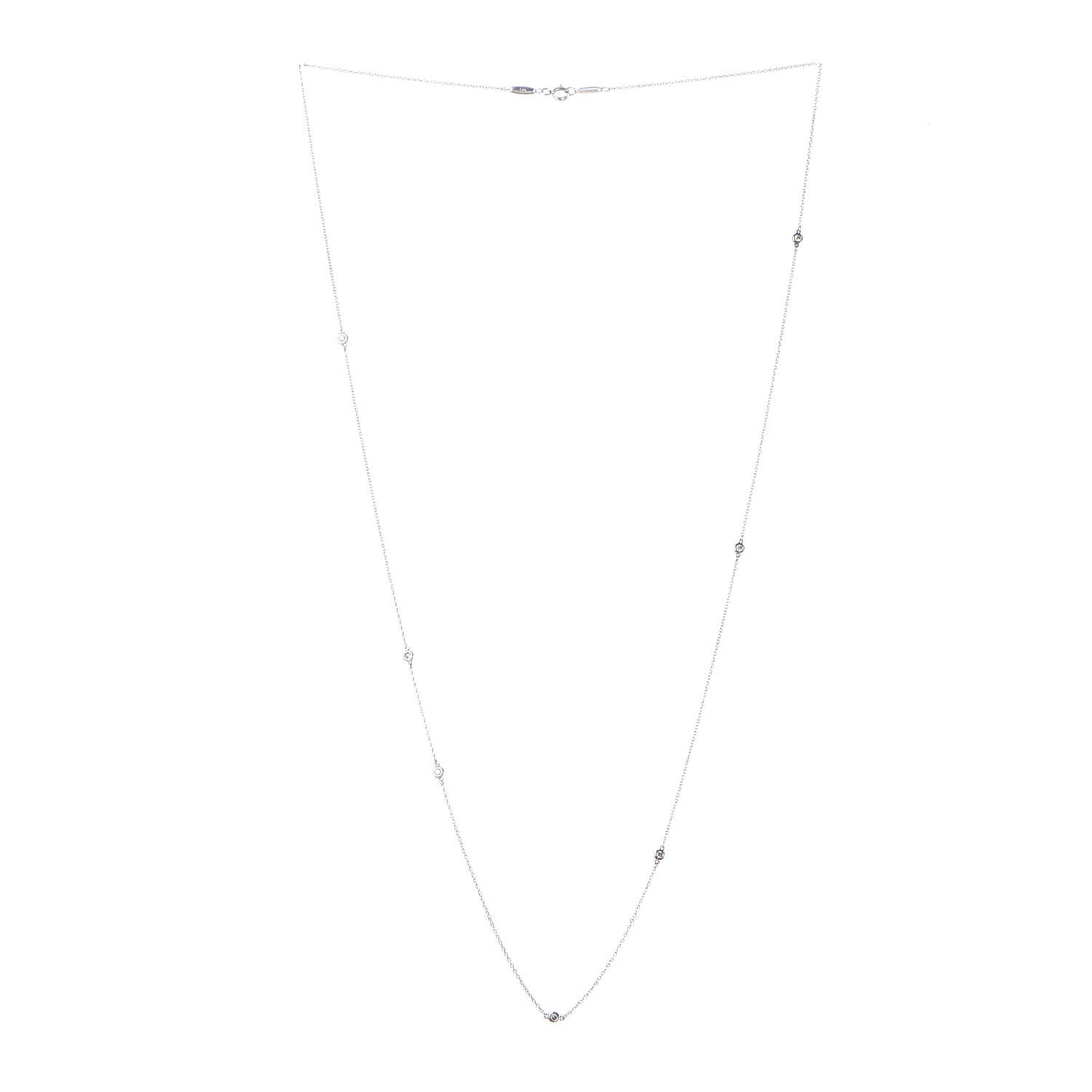 Sterling Silver Diamond .21ctw Elsa Peretti Diamonds by the Yard Seven Station Necklace