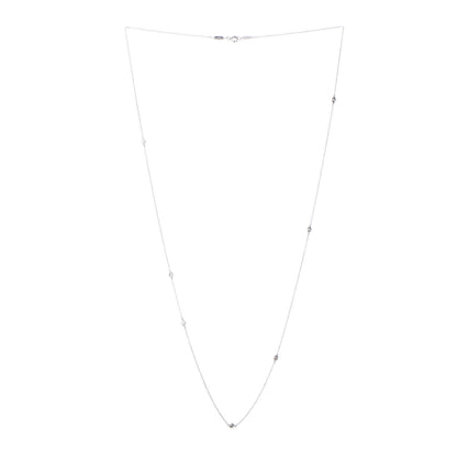 Tiffany Sterling Silver Diamond .21ctw Elsa Peretti Diamonds by the Yard Seven Station Necklace 3 of 6