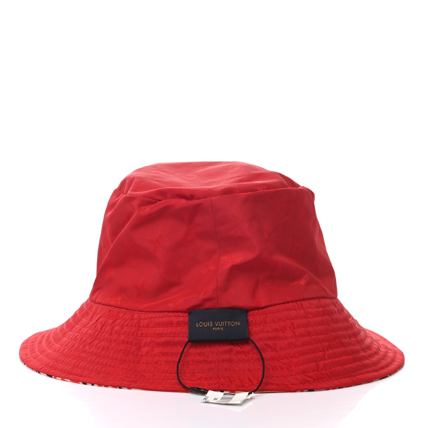 Louis Vuitton Nylon Canvas Monogram Giant Crafty Reversible Bucket Hat Creme Rouge 12 of 15