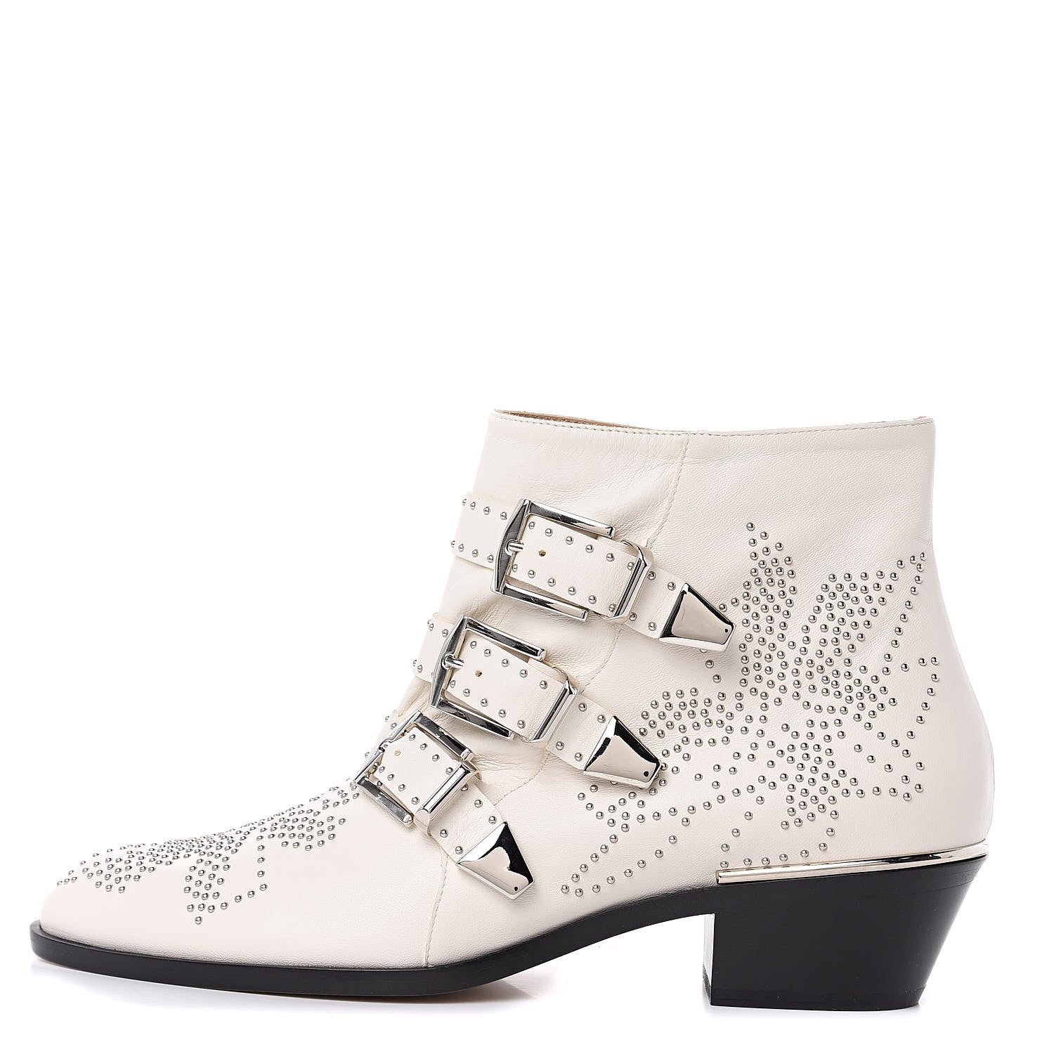 Chloe Nappa Sheepskin Studded Susanna Ankle Boots 39 Cloudy White 1 of 10