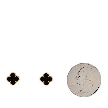 Van Cleef & Arpels VAN CLEEF & ARPELS 18K Yellow Gold Black Onyx Sweet Alhambra Earrings 2 of 5