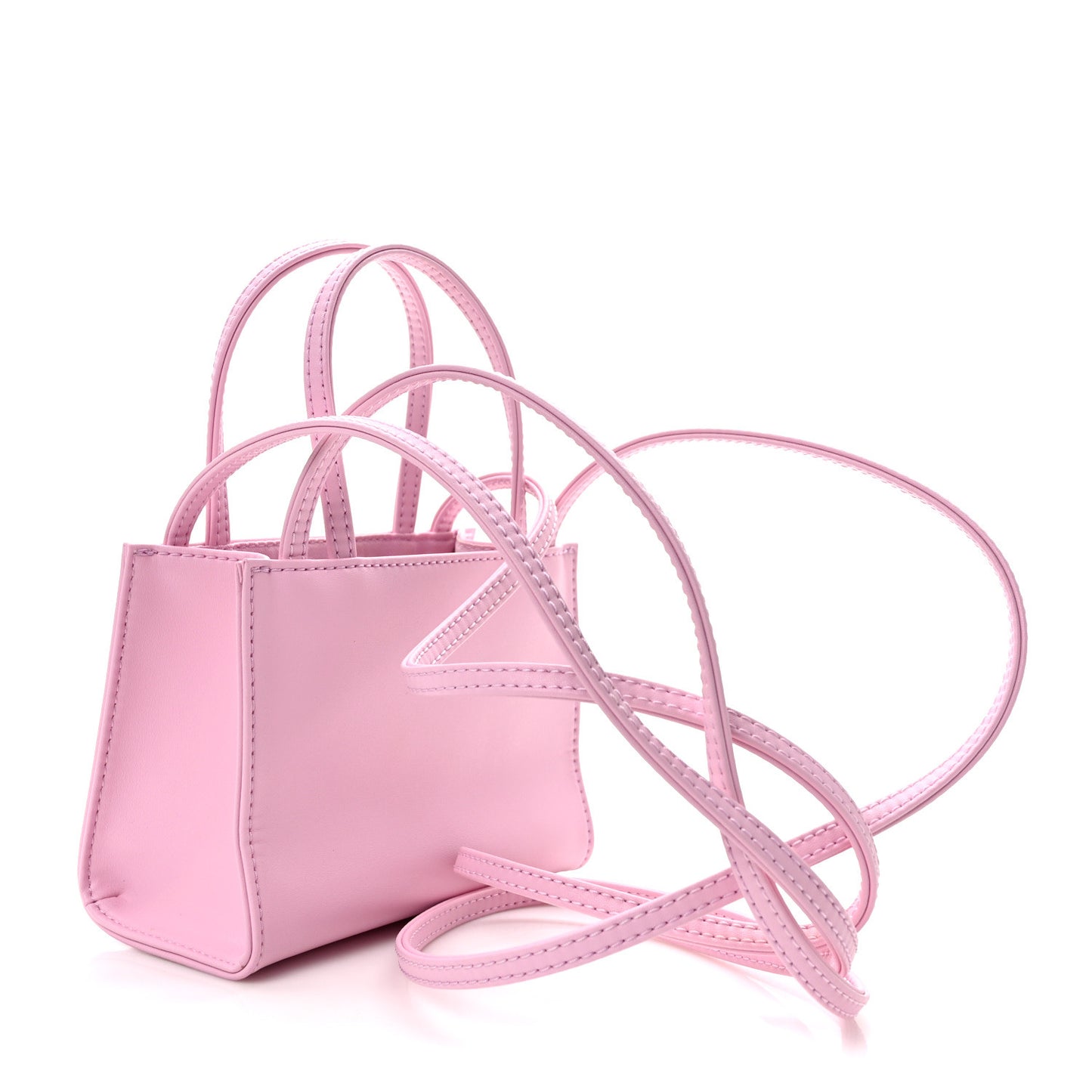 Vegan Leather Small Shopping Bag Bubblegum