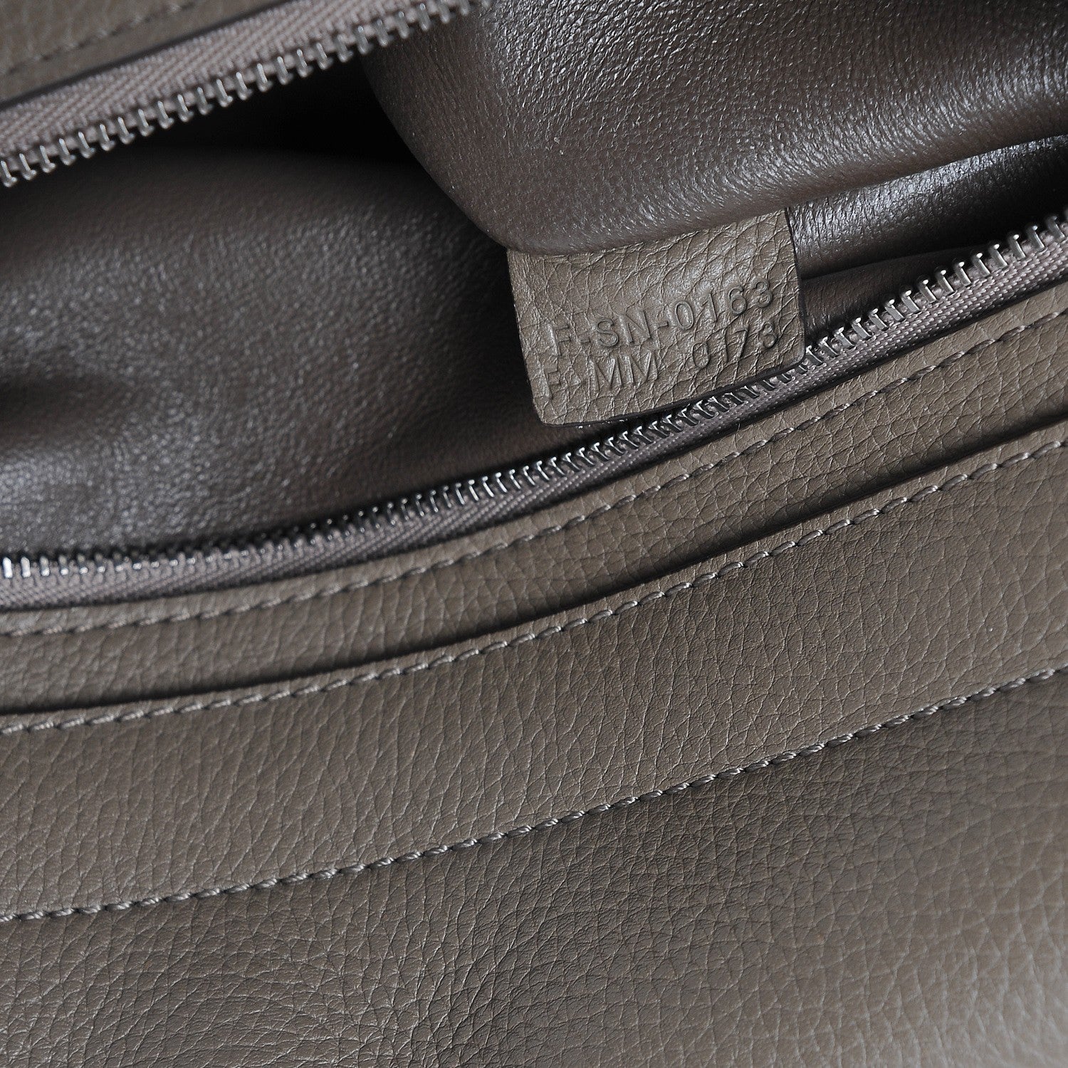 Celine Drummed Calfskin Suede Large Trapeze Souris 7 of 7