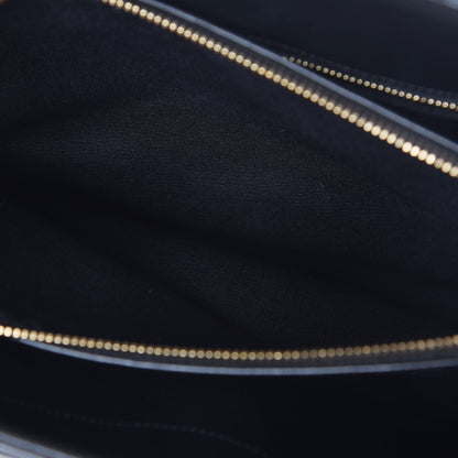Saint Laurent Grain De Poudre Matelasse Chevron Monogram Shopping Bag Black 8 of 9