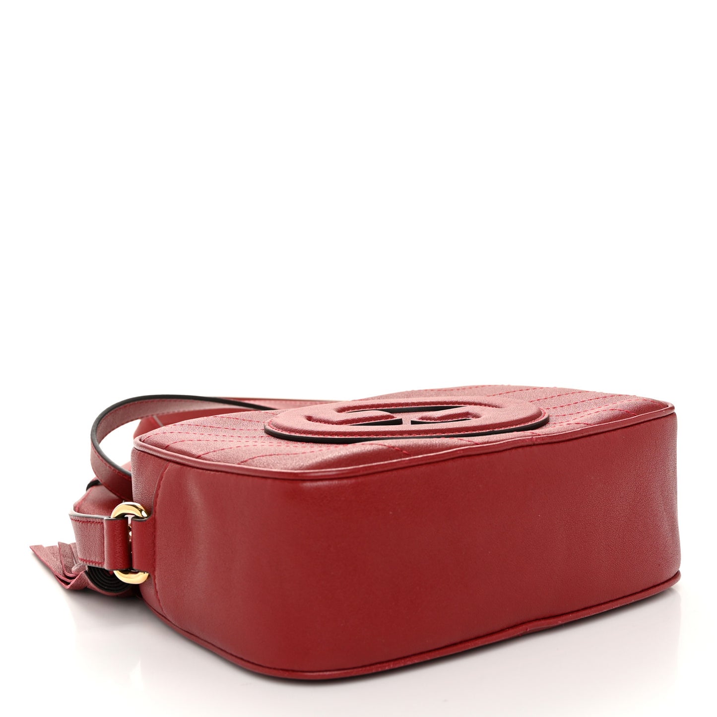 Sakai Be Green Calfskin Diagonal Stitched Small Blondie Shoulder Bag Rosso