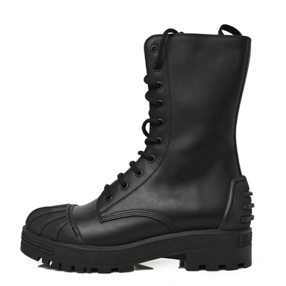 Christian Dior Calfskin Rubber Dioriron Boots 38.5 Black 1 of 8