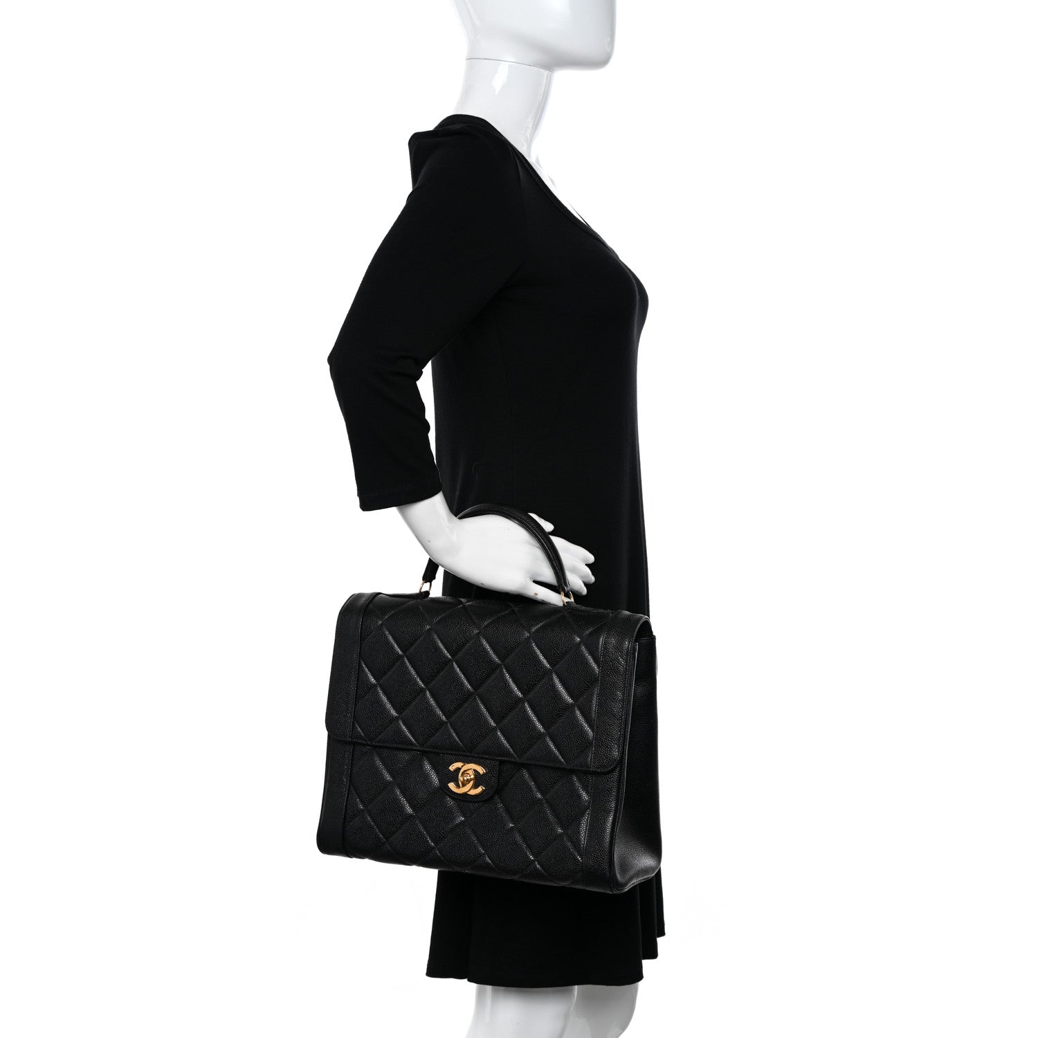 Chanel Caviar Quilted Briefcase Laptop Bag Black 2 of 10