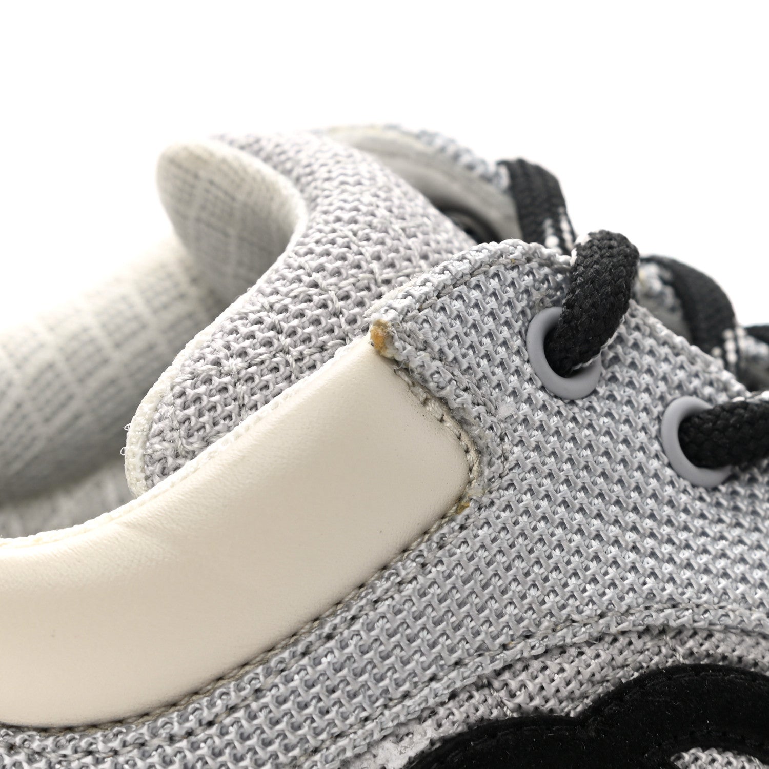 Chanel Nylon Calfskin Suede Womens CC Sneakers 39.5 Grey Beige 12 of 14