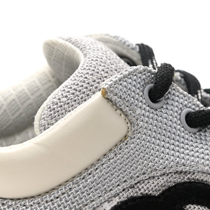 Chanel Nylon Calfskin Suede Womens CC Sneakers 39.5 Grey Beige 12 of 14